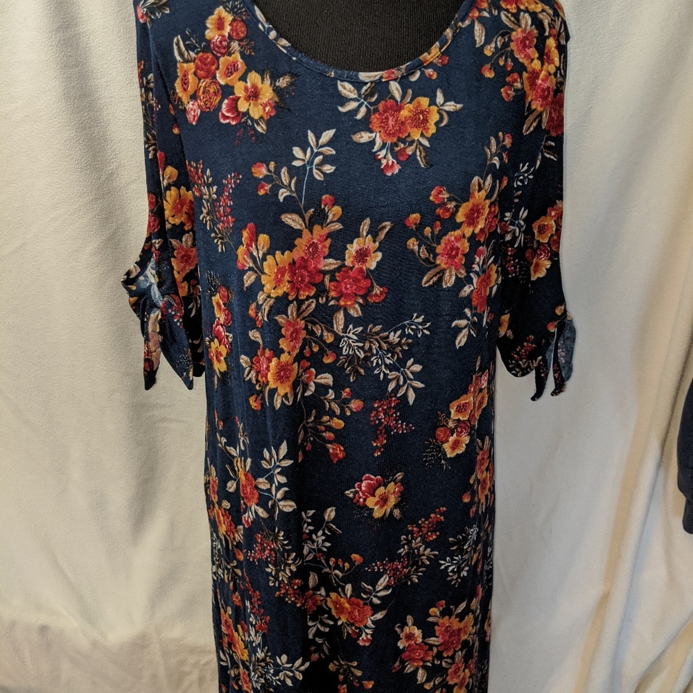 Split knot short sleeve tunic dress💰